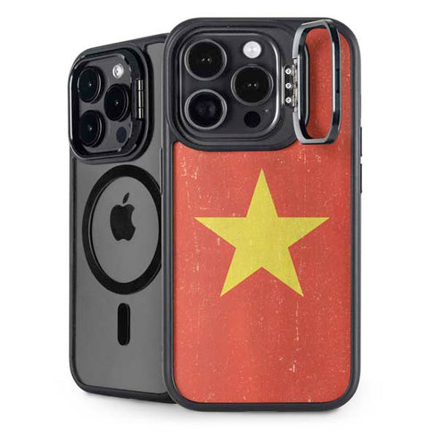 Vietnam Flag Distressed iPhone 16 Pro Kickstand Case